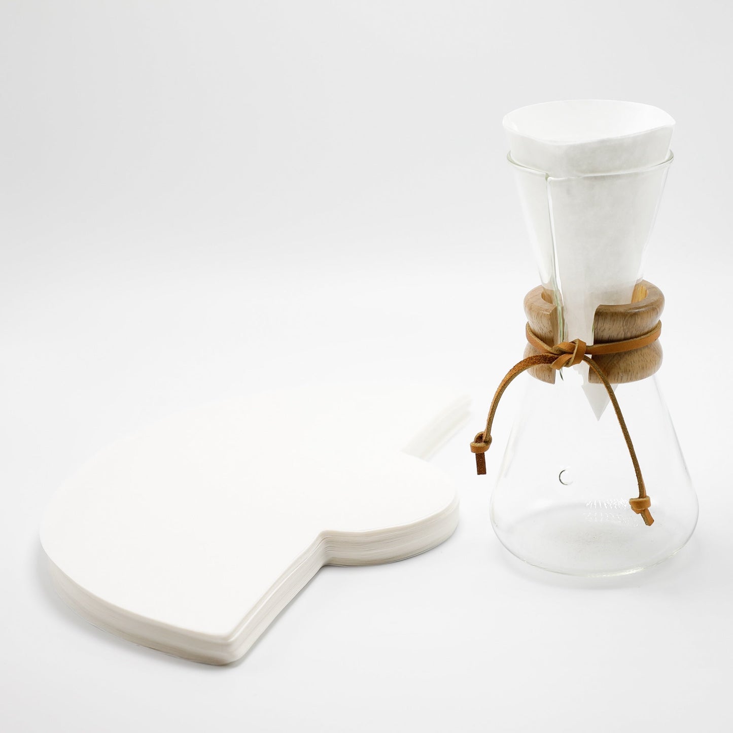 CHEMEX® Bonded Filters Unfolded Half Moon for the 3 Cup size, 100 count - White Rock Coffee