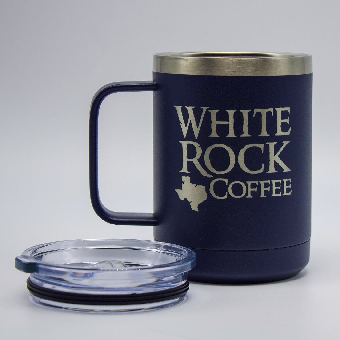 Insulated 15oz Travel Coffee Mug (Navy) - White Rock Coffee