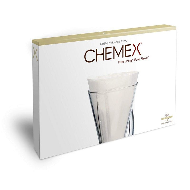 CHEMEX® Bonded Filters Unfolded Half Moon for the 3 Cup size, 100 count - White Rock Coffee